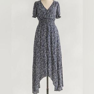 Adored Vintage Navy Blue Floral Maxi Dress